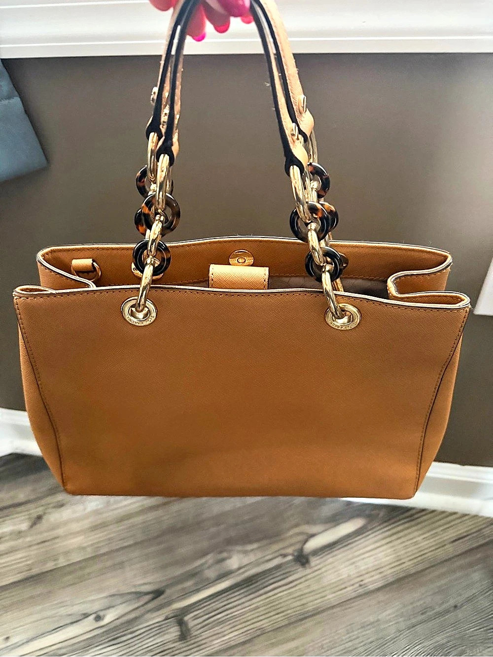 Michael Kors Brown Chain-Handle Tote